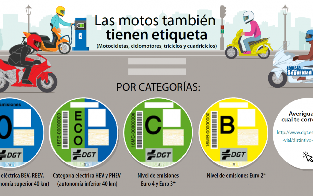 Motos, DGT y etiquetas medio ambientales o potencia contaminante
