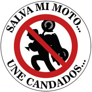 Adhesivo circular I.M.U. campaña "Salva mi moto"